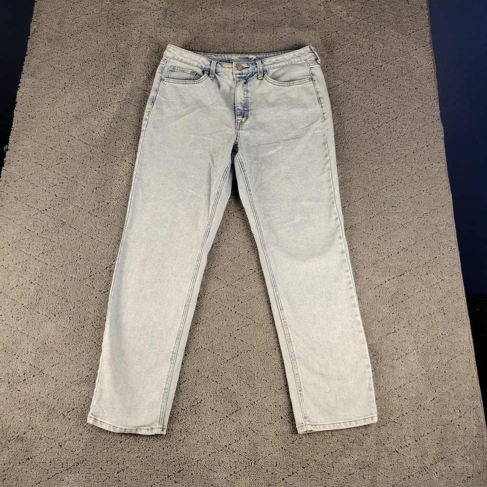 Seven 7 Jeans Womens 10 Blue Slim Straight Light Wash Faded Mid Rise Stretch